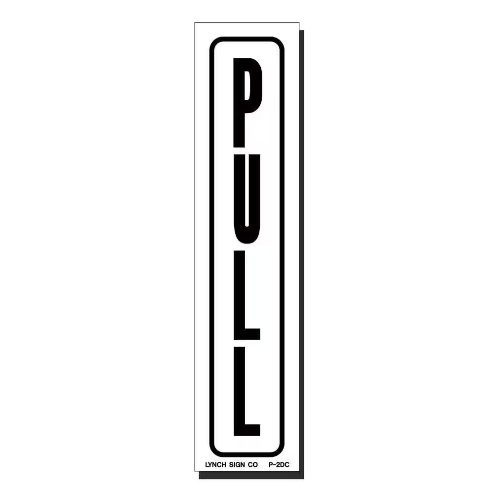 1 In. X 7 In. Decal Black on White Sticker Pull