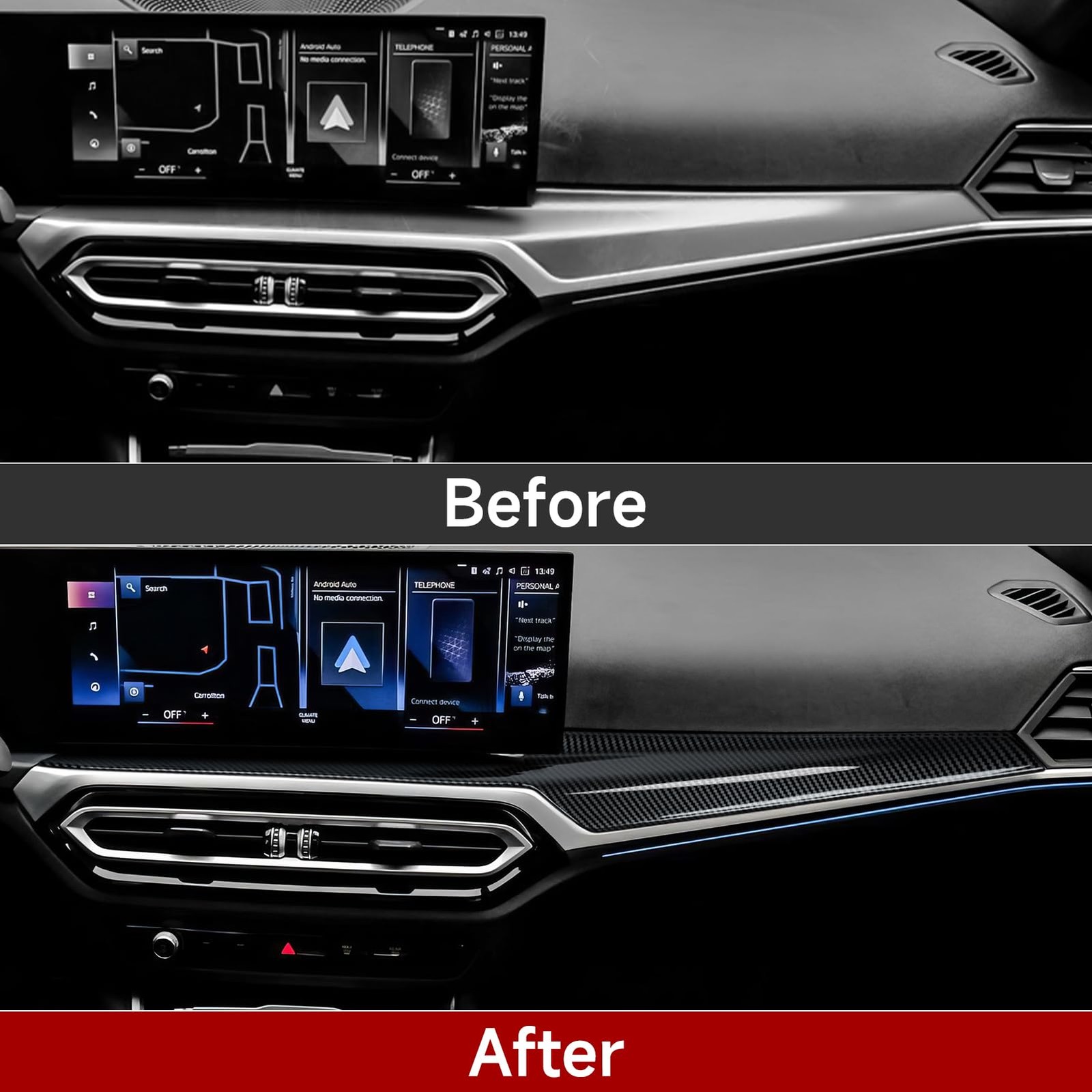 Car Dashboard Cover Sticker ABS Trim for BMW 2 3 4 Series G20 G22 M3 M4