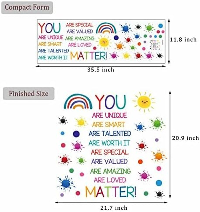 Colorful Inspirational Quote Wall Decals Motivational Phrase Wall Decor Sticker