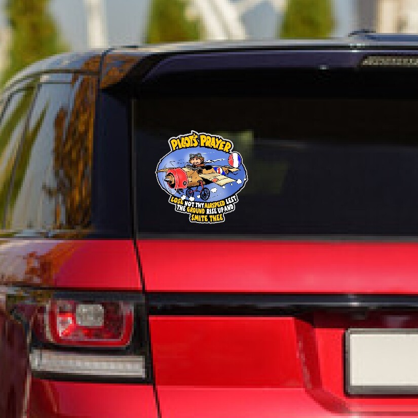 Pilot's Prayer Funny Retro Decal Pilot