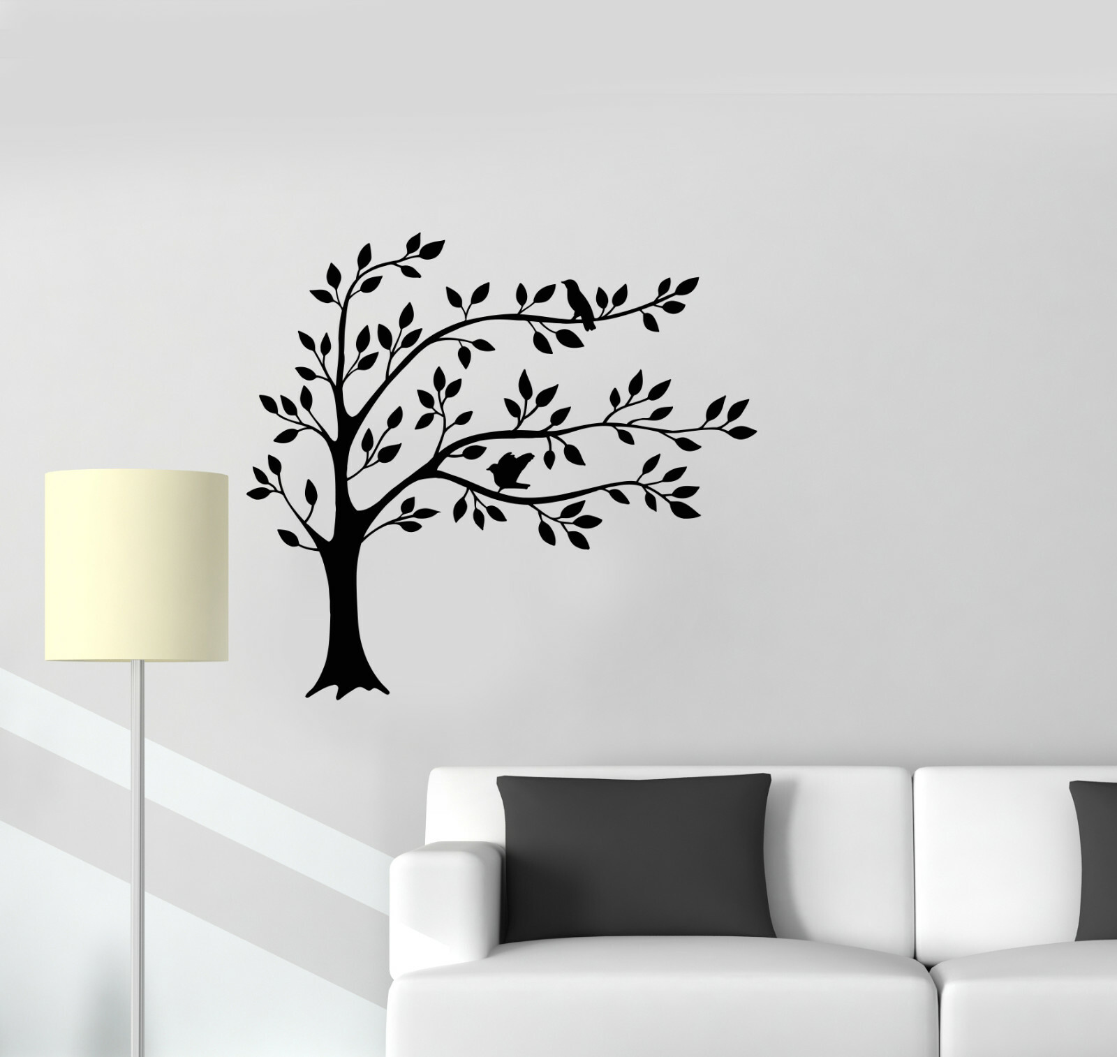 Vinyl Wall Decal Tree Leaves Branches Birds Home Interior Stickers (ig5850)