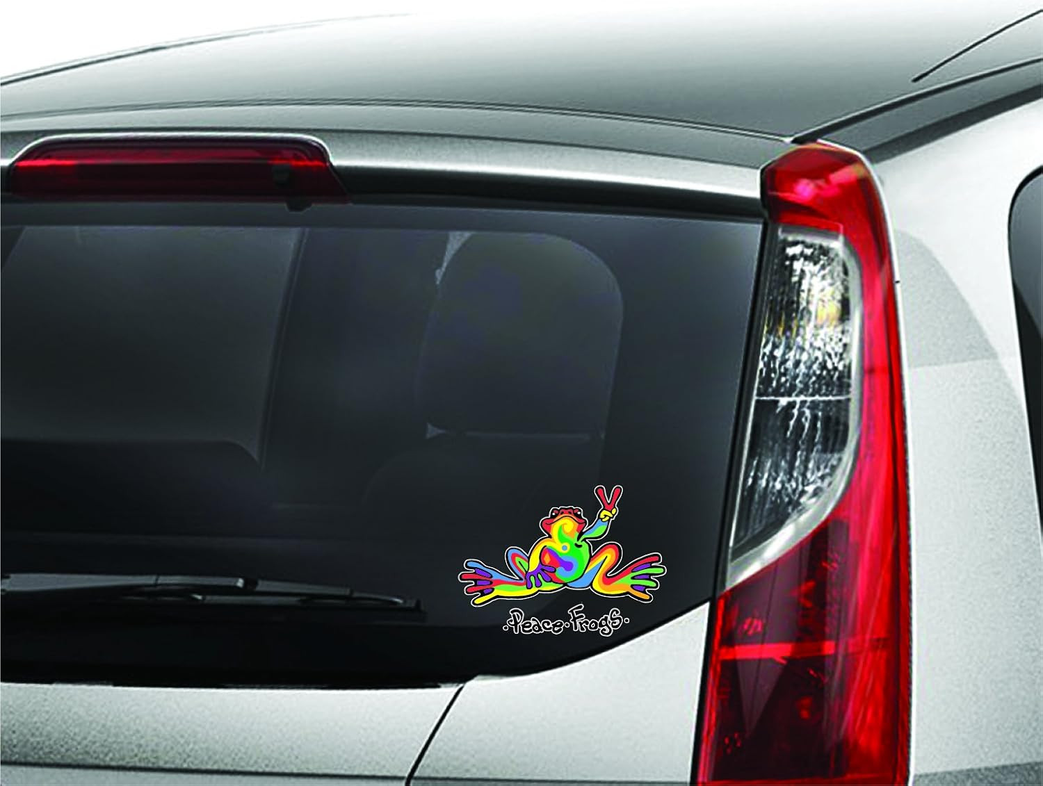 Enjoy It Peace Frogs Multi-Color Peace Frogs Car Sticker, Outdoor Rated Vinyl St