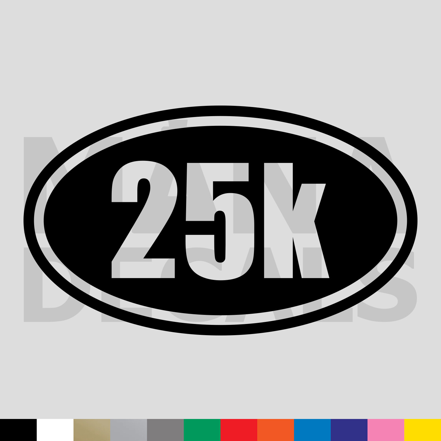 25k Marathon Oval Vinyl Die Cut Decal Sticker – Running Jogging Distance