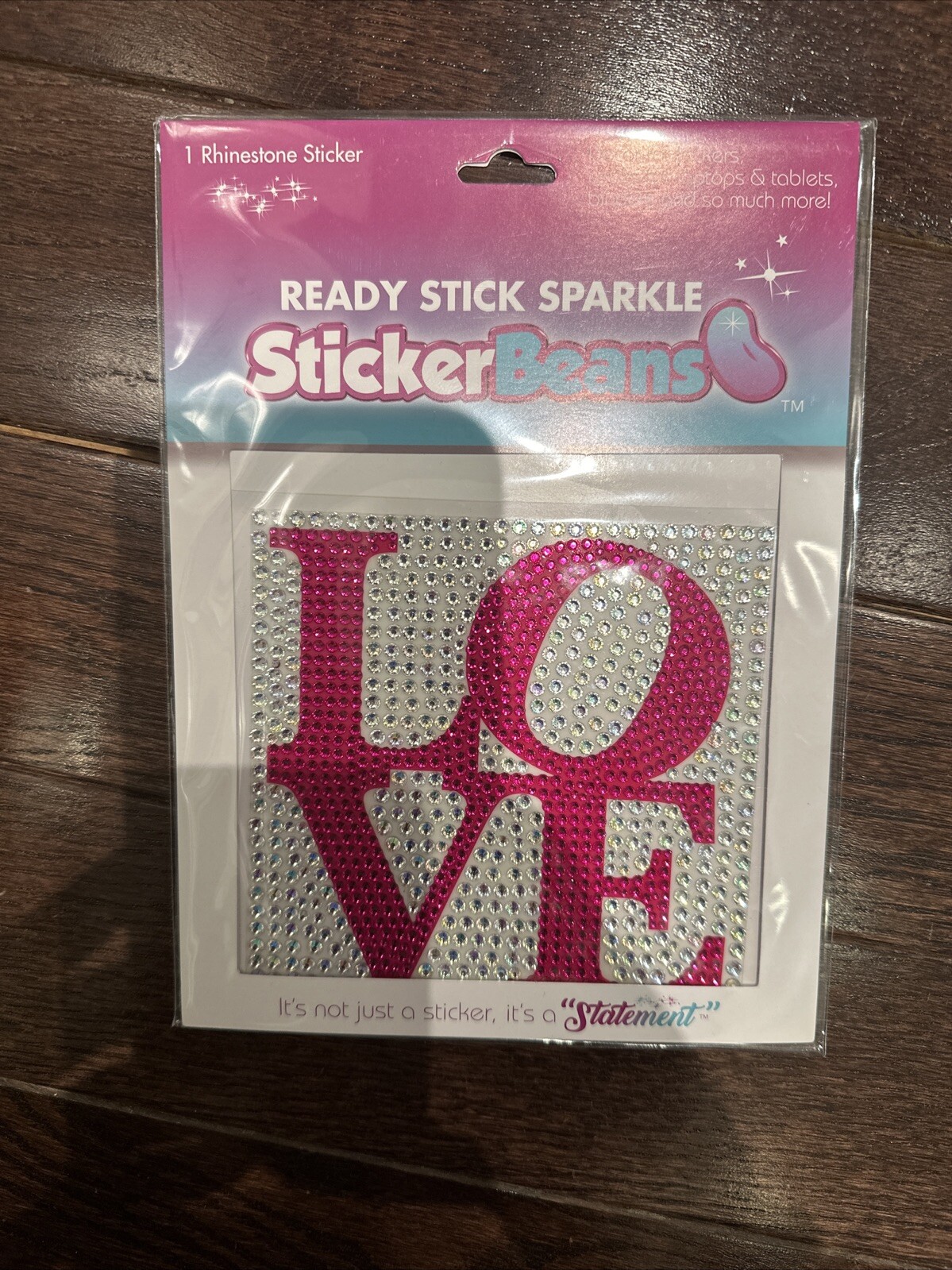 NEW StickerBeans Large LOVE (White/Pink) 5” Sticker