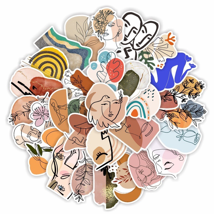150pcs Famous Painting Vinyl Stickers, Artist Matisse Bauhaus VanGogh, 070100207
