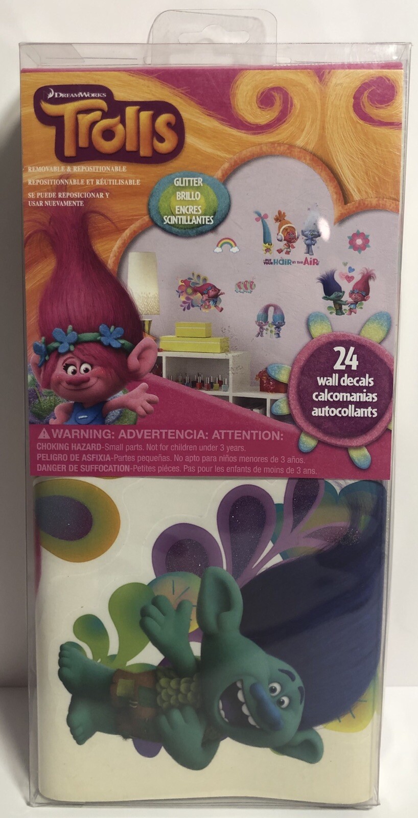 TROLLS Roommates 24 Wall Decals, Puzzle & Necklace Activity Sets- Mixed Lot of 5