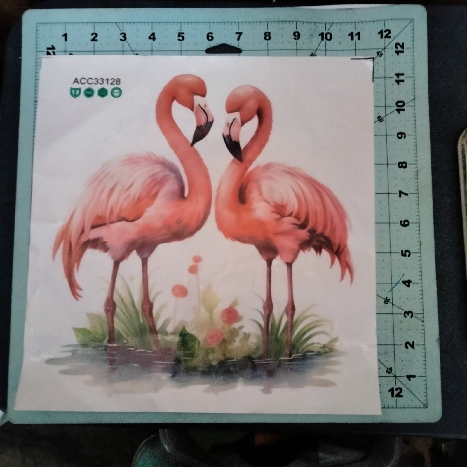 Flamingo Couple Decal large 11 inch Stick On Tropical Beachy Love Romance