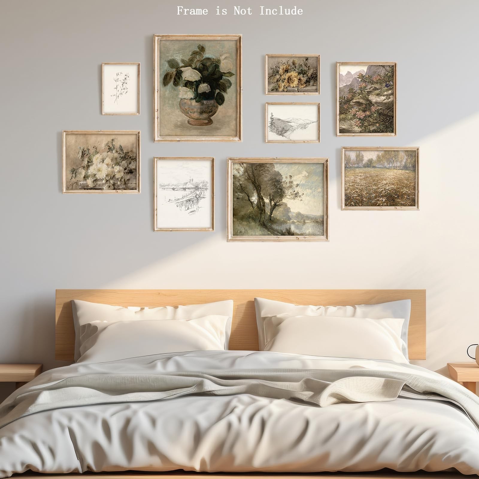 9Pcs Vintage Wall Art Decor Prints Neutral Gallery Farmhouse Wall Decor Natur…