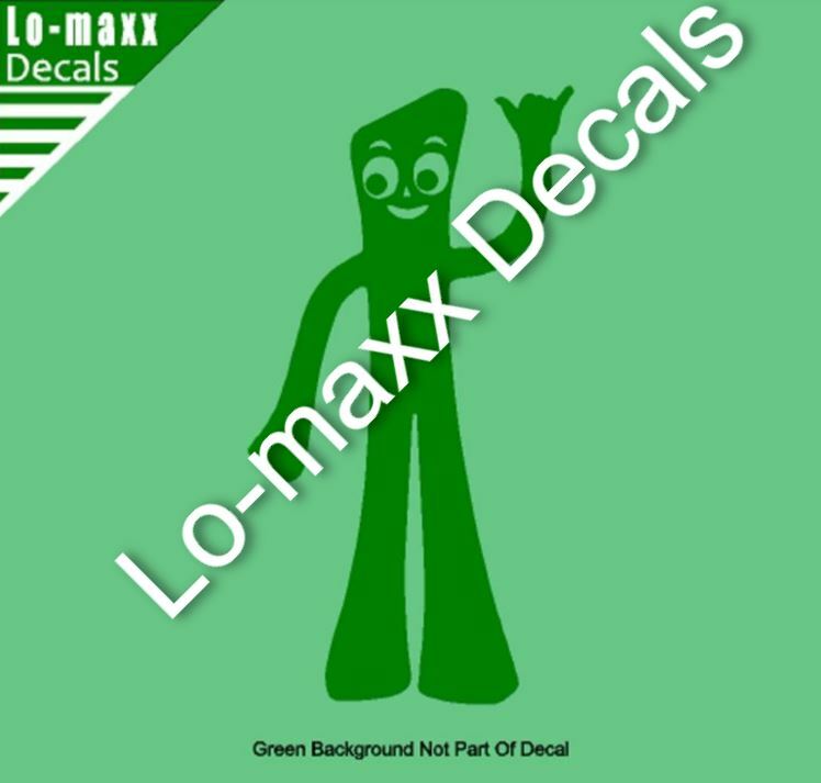 Gumby Hang Loose Shaka Cool Graphic Design Superior Quality Die Cut Vinyl Decal