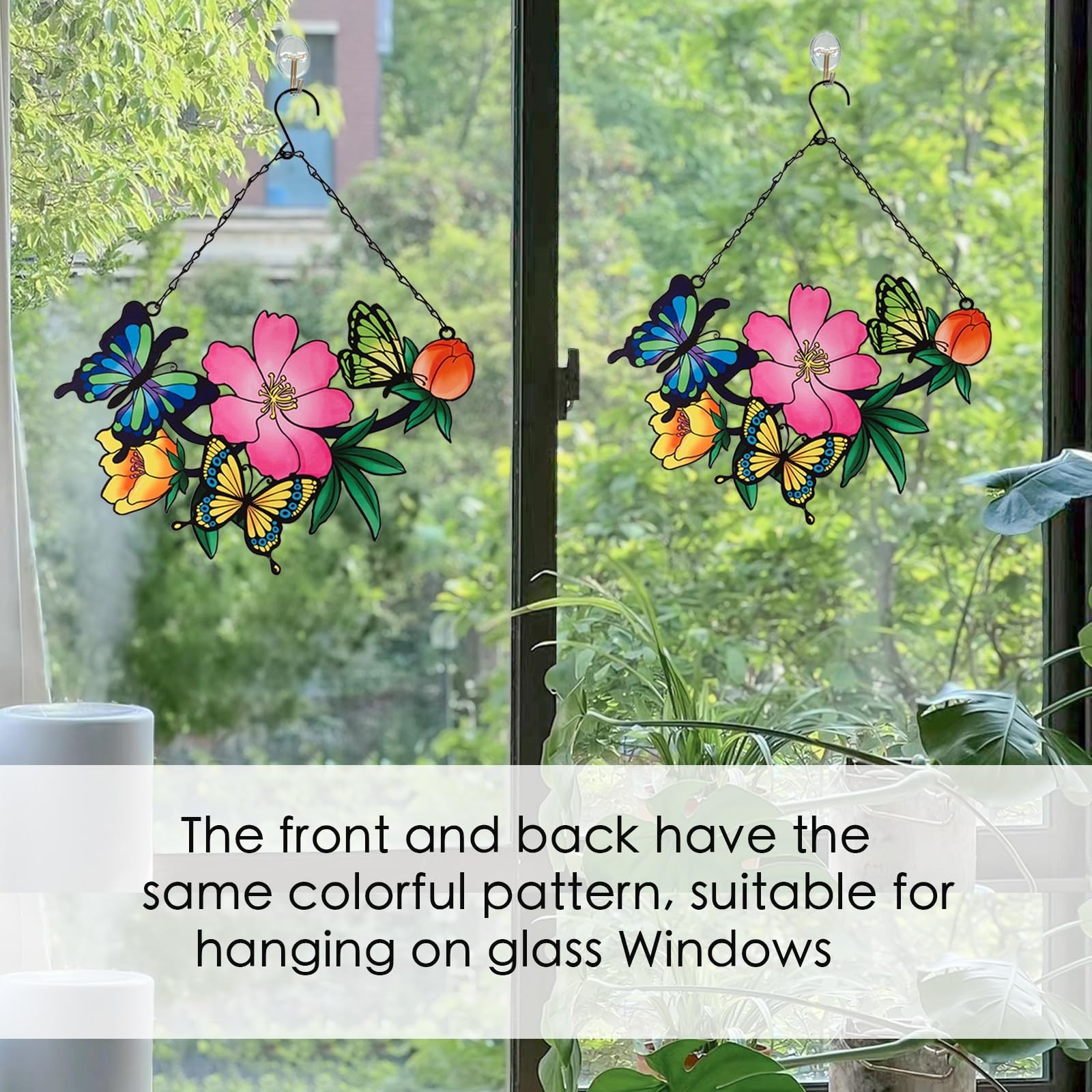 Metal Butterfly and Flower Wall Art Decor for Your Patio, Garden, Fence Art D…