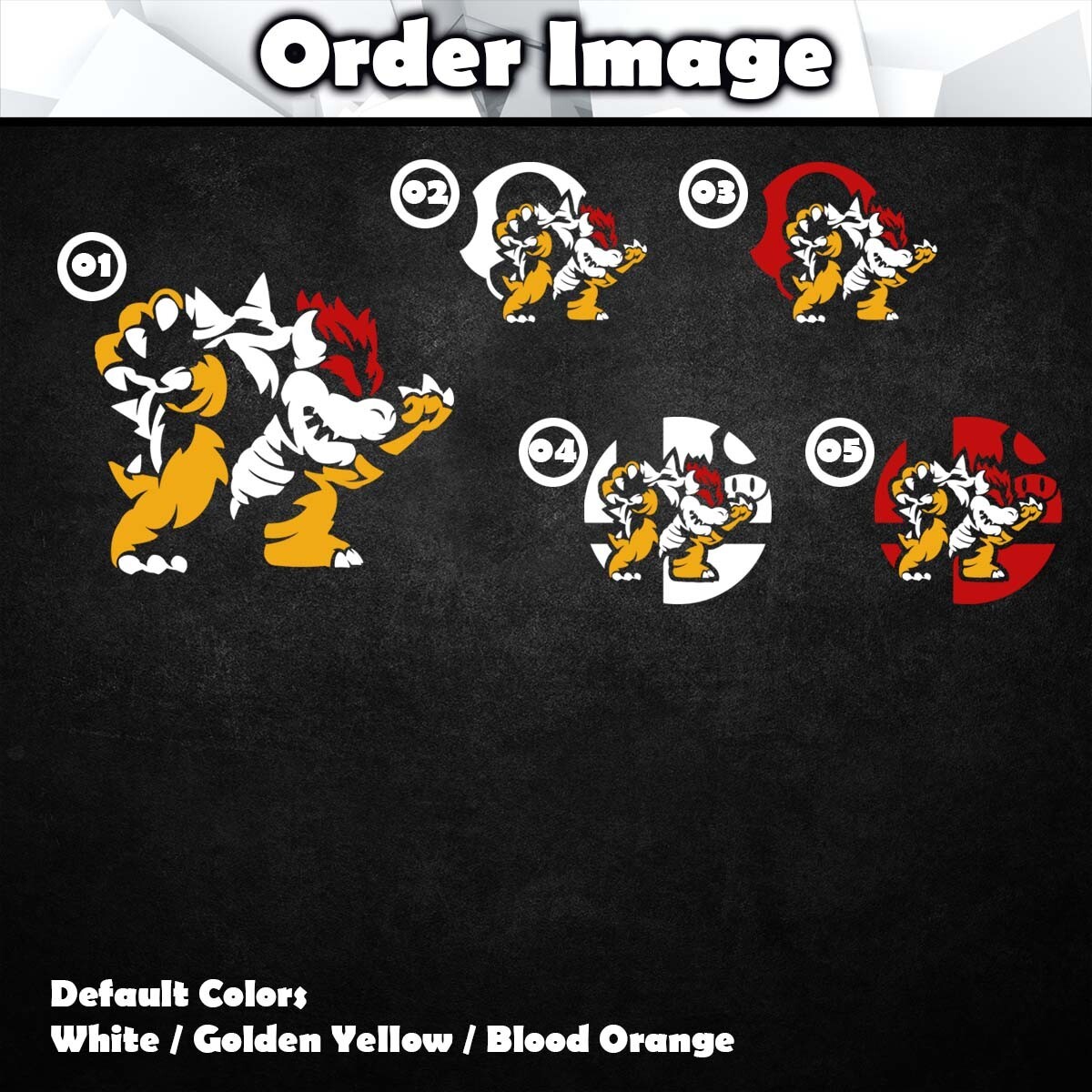Bowser Super Mario Bros Vinyl Decal Sticker (Nintendo Car Laptop PC Tower Decor)