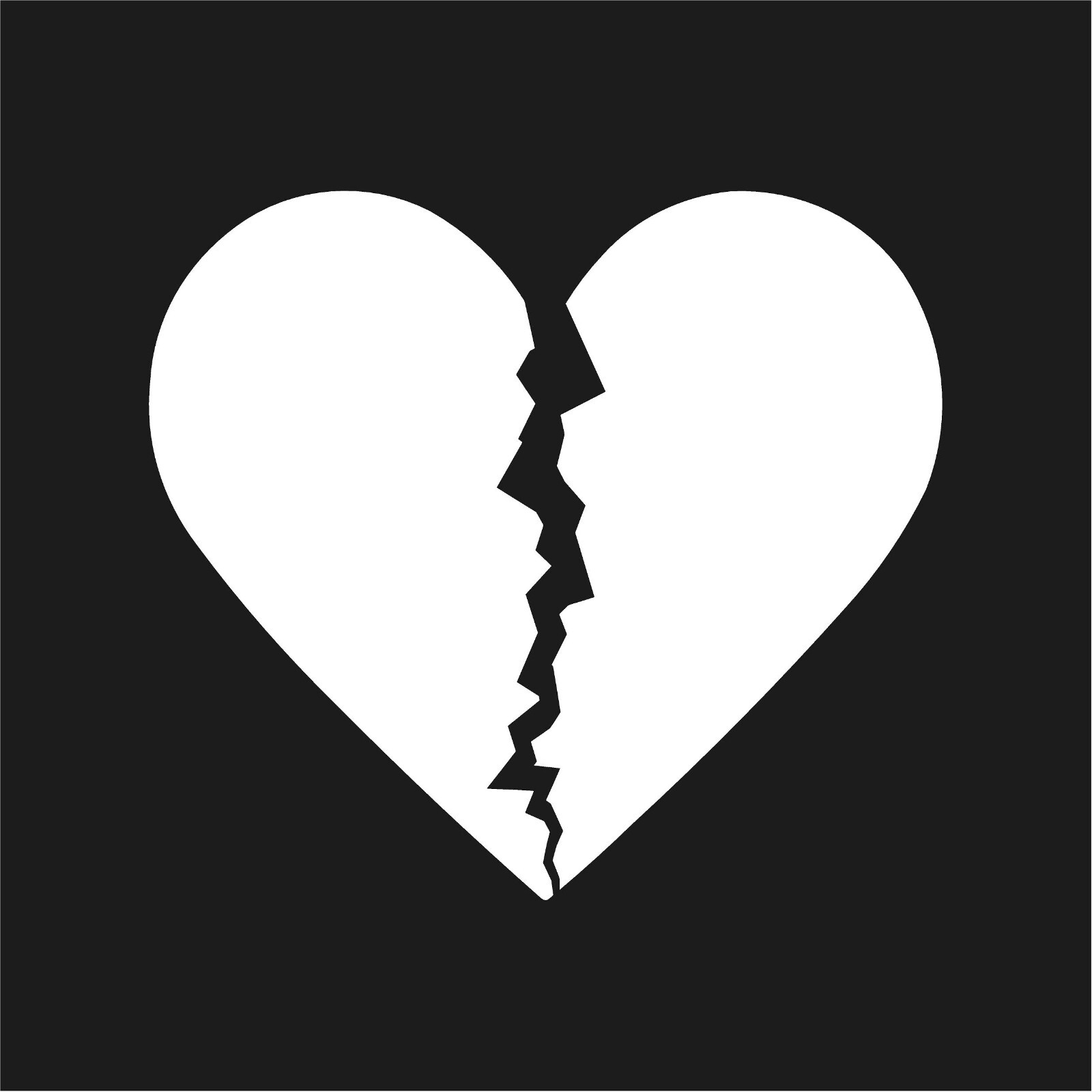 Broken Heart Shape Vinyl Decal Love symbol Sticker