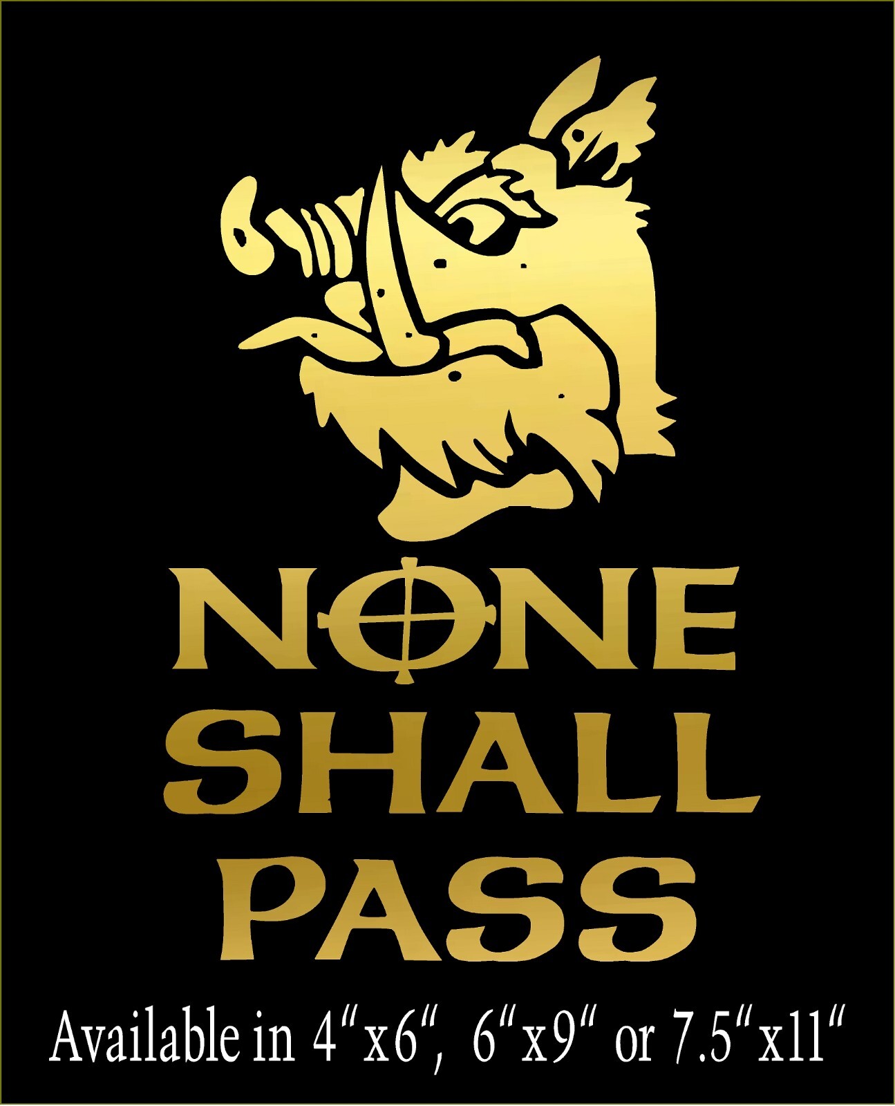 None Shall Pass Decal with Coat of Arms Monty Python window funny vinyl sticker