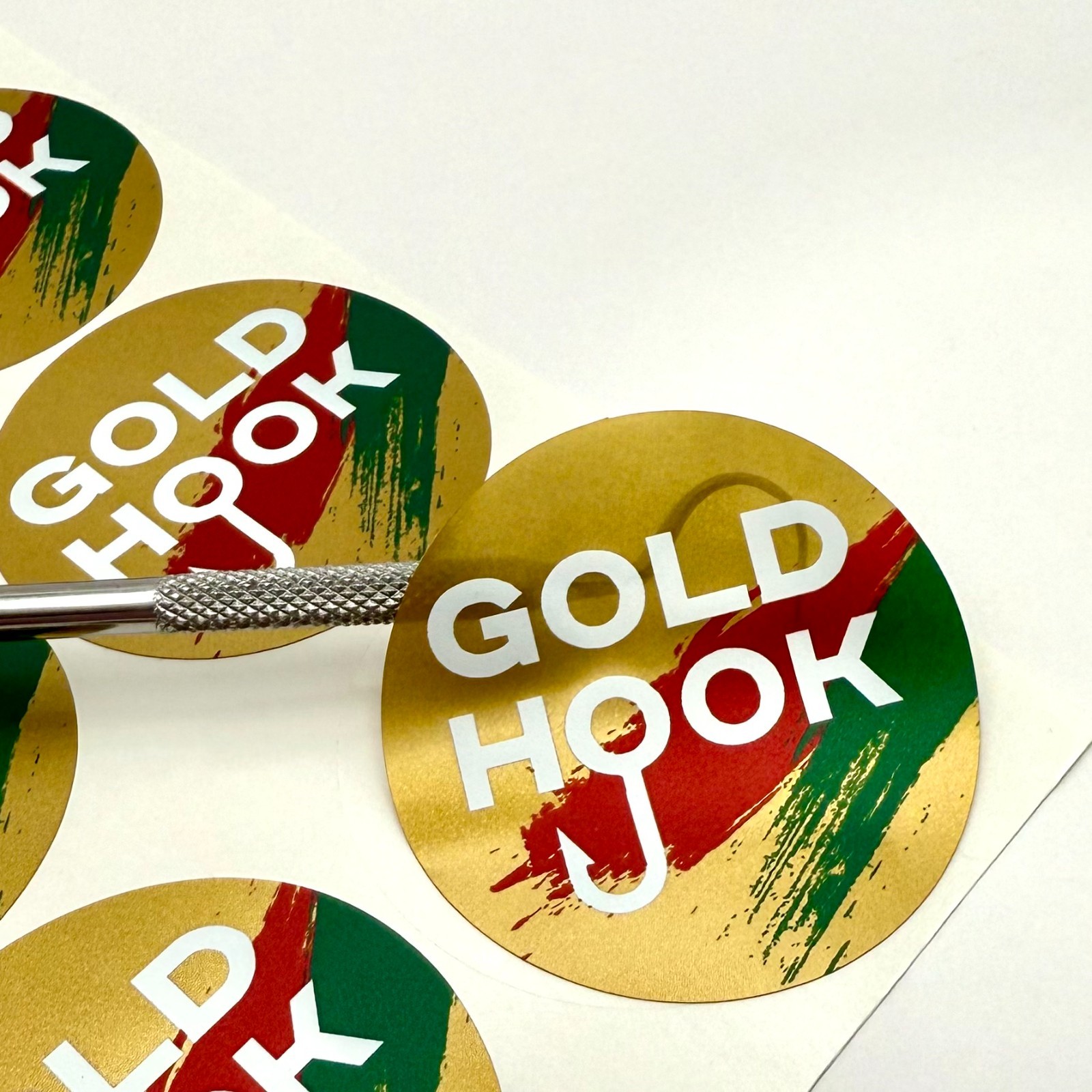 Custom Gold Stickers – Personalized Labels with Logo, Text, 1.5-5 inch, Qty 100