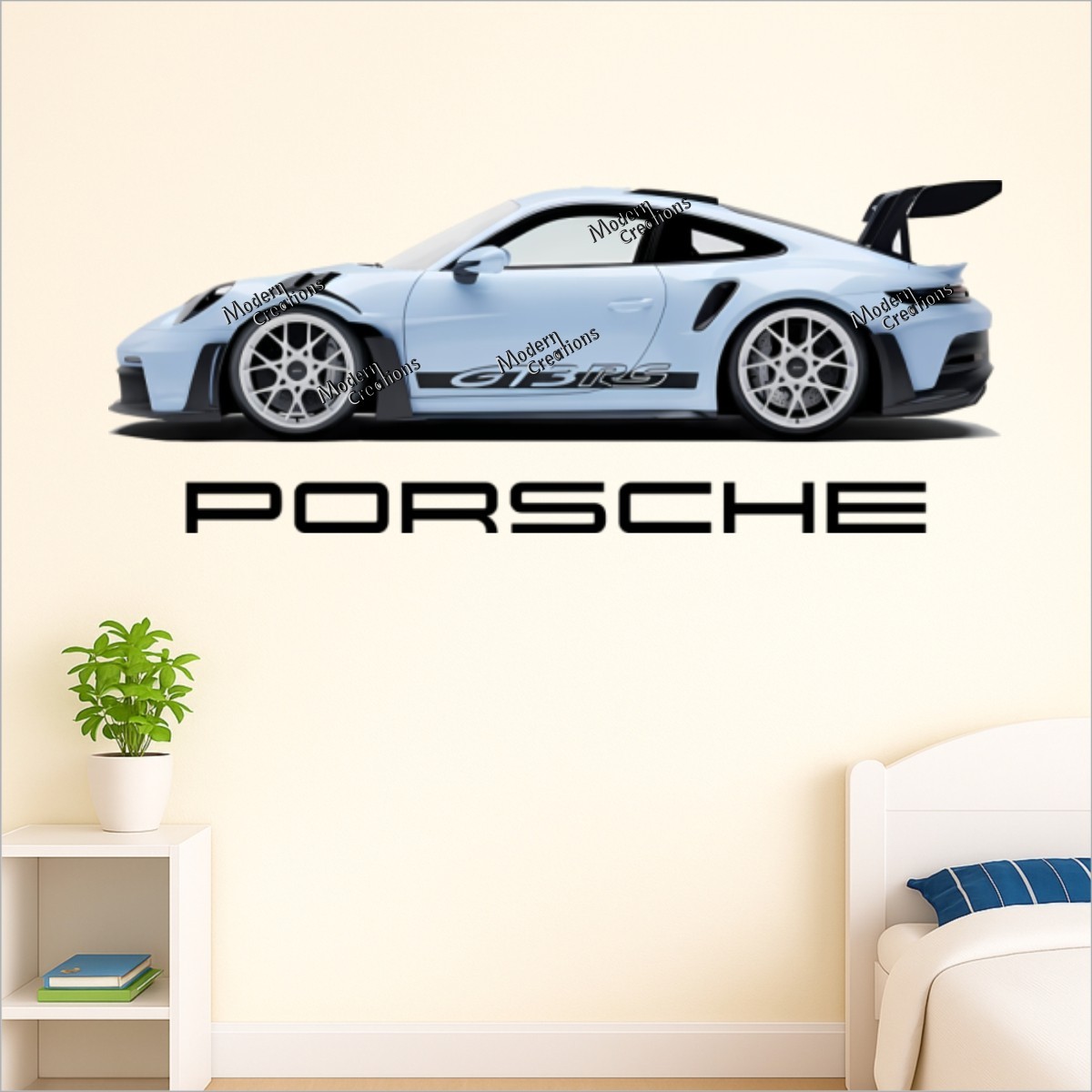 Porsche Sports Car Wall Stickers Room Decor Vinyl Decal Mural Home Art DIY