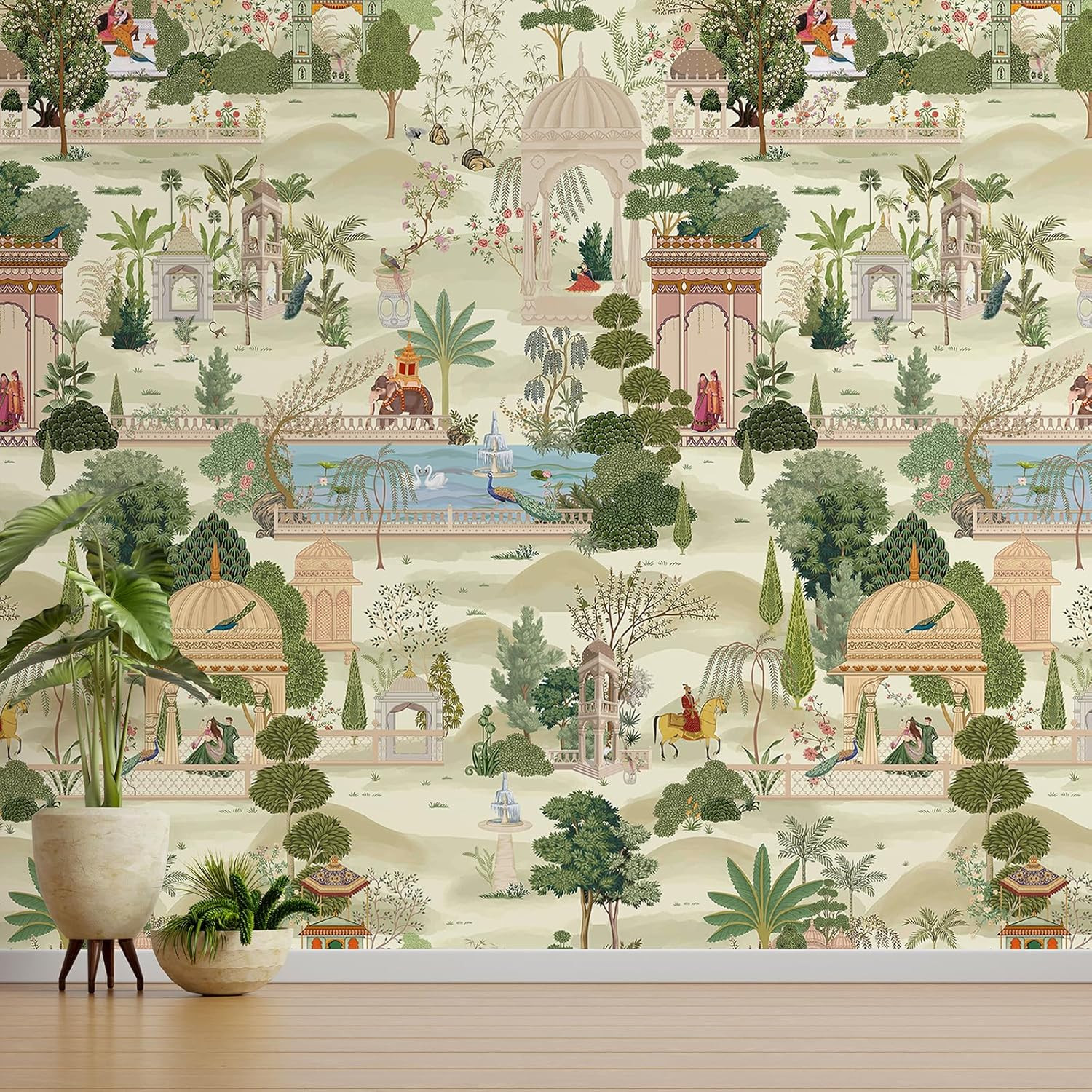 Peel and Stick Tropical Green Wall Mural – Botanical Wallpaper for Any Room