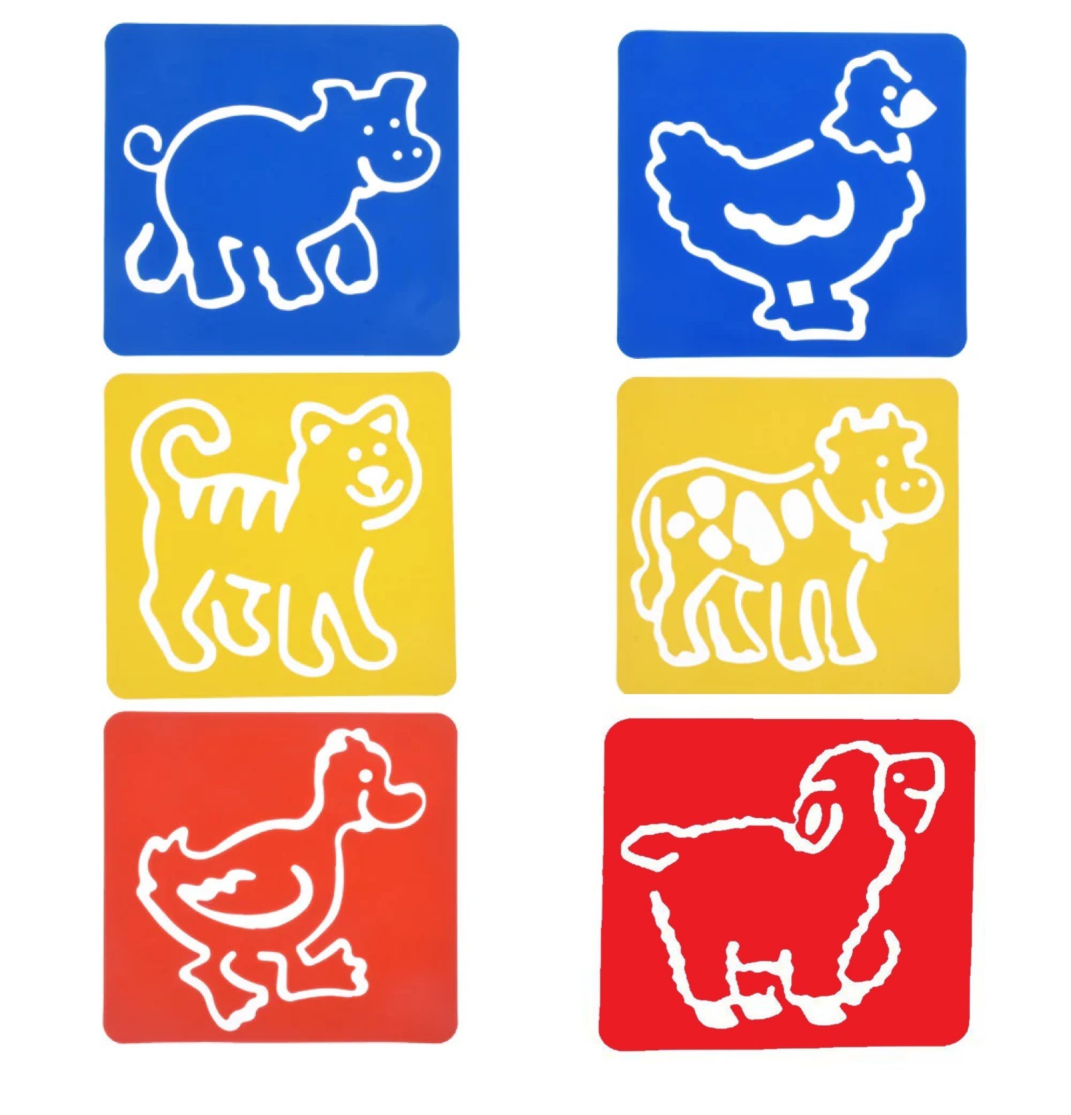 6-pc Stencil set For Kids Farm Animals by Enlightenment
