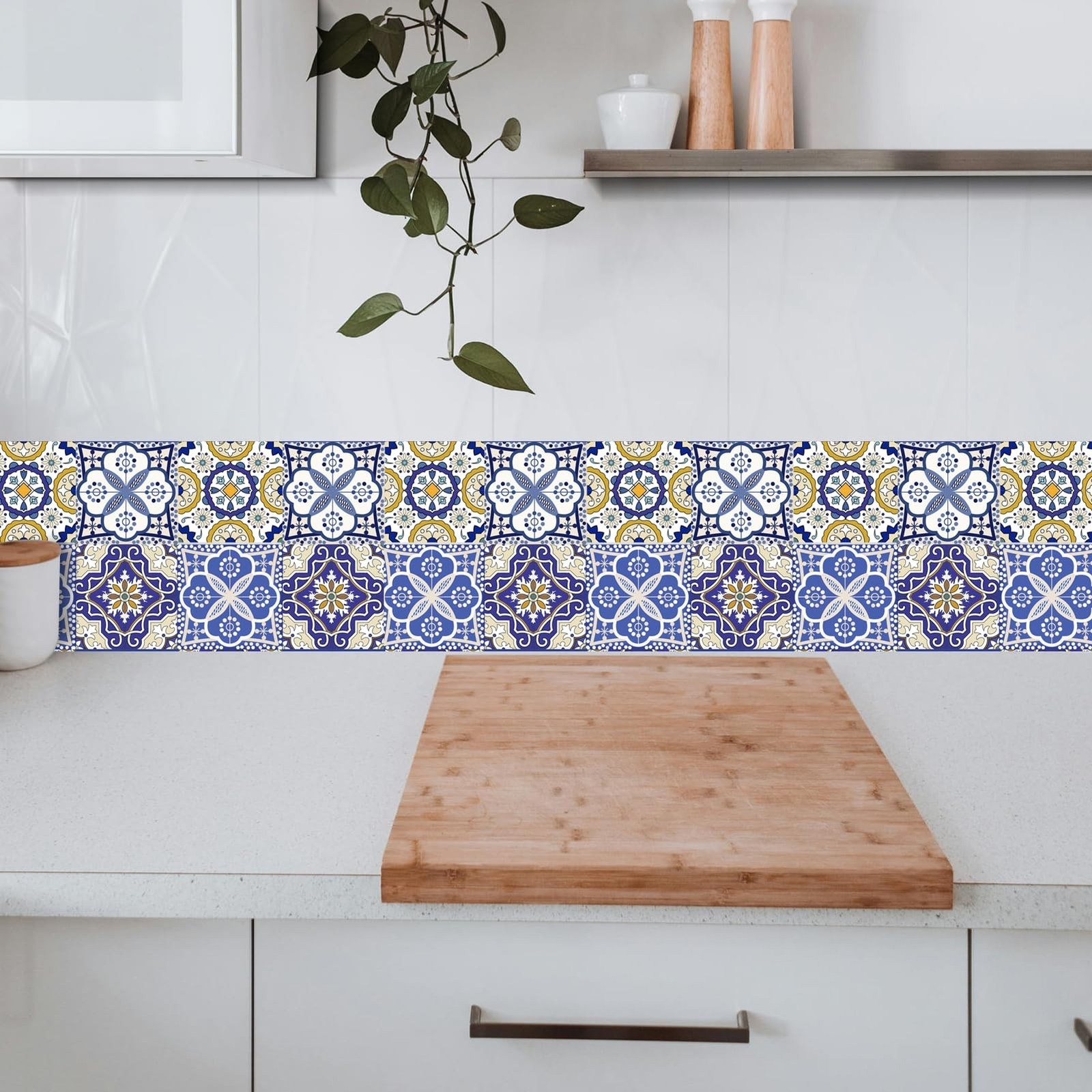 12 Pcs(6"x6") Retro Mexican Tile Stickers Peel and Stick Decorative Backsplas…