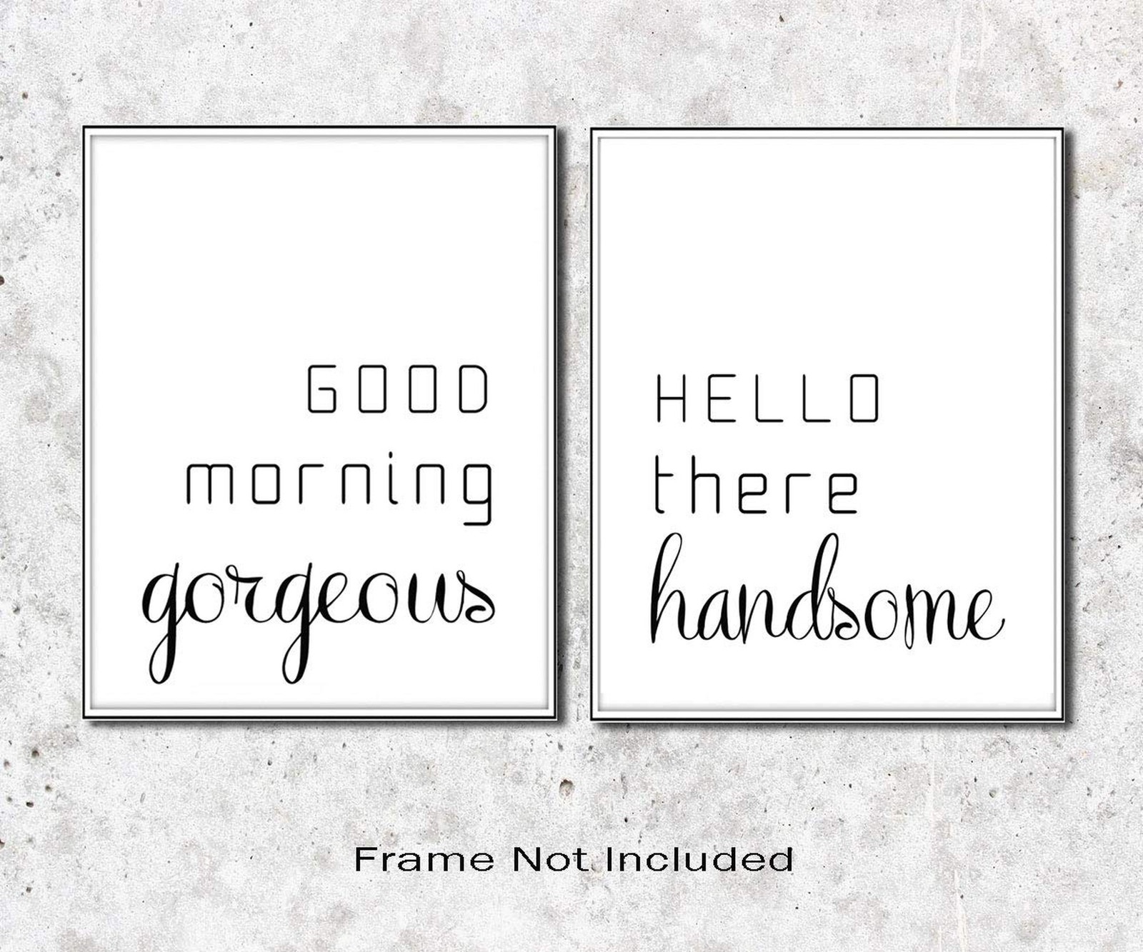 Good Morning Gorgeous Hello there Handsome Bedroom Quote Print Set of 2 Nordi…