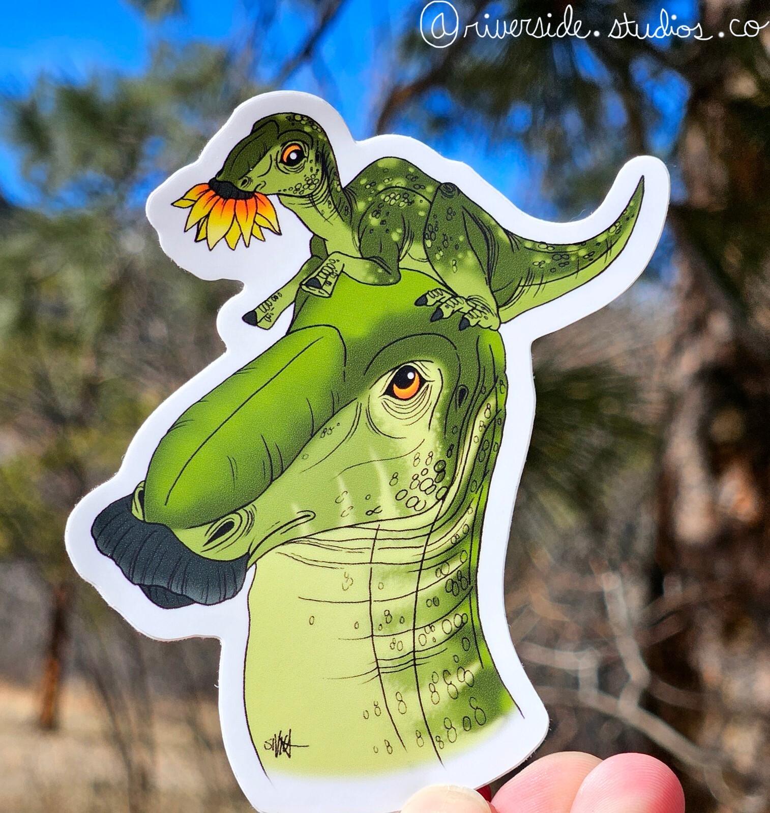 Edmontosaurus Vinyl Sticker 3" Original Paleoart Dinosaur Jurassic Park