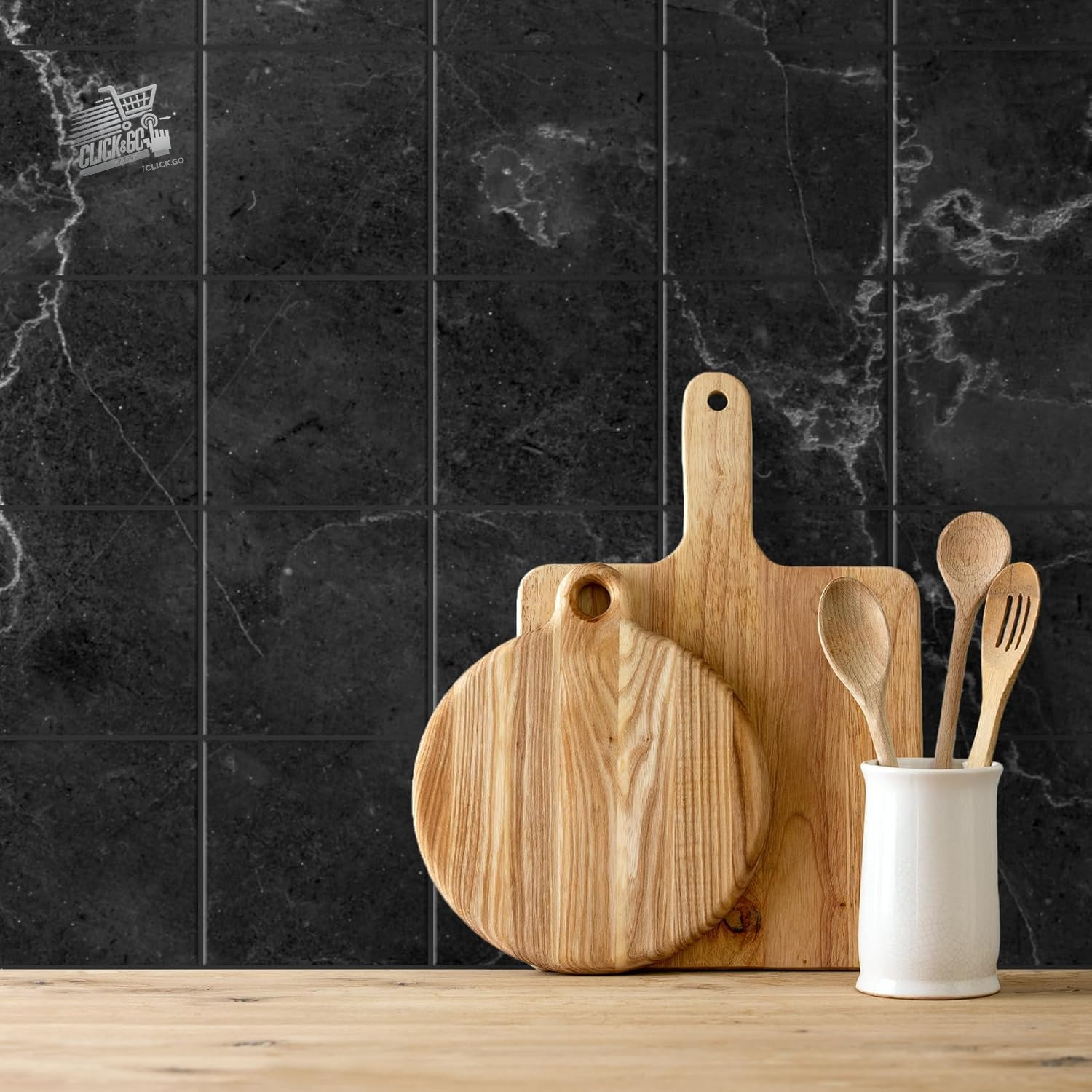 10 stickers black marble tiles 20×20 tiles kitchen bathroom PVC stickers
