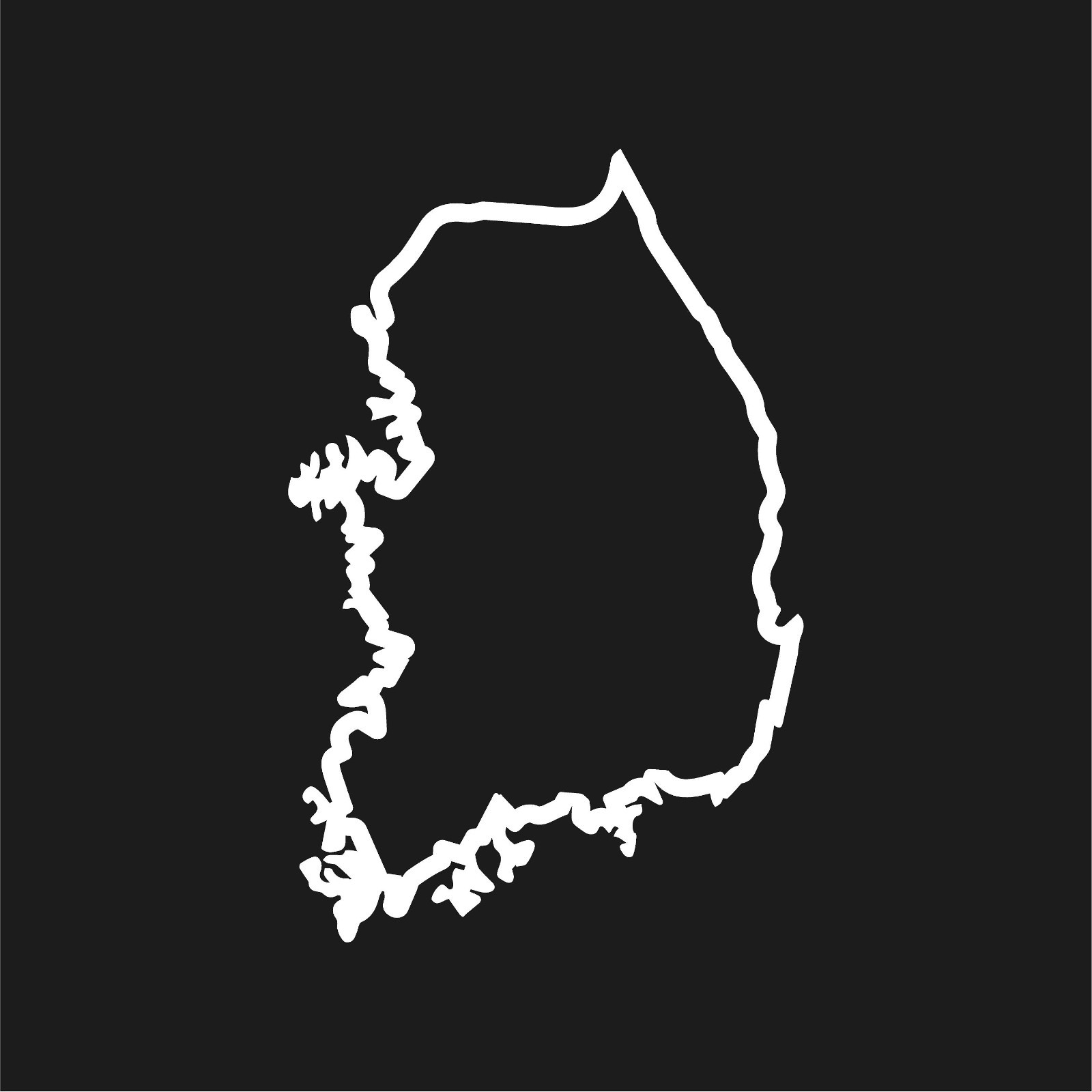South Korea Outline Vinyl Decal Hollow Center South Korean Country Sticker