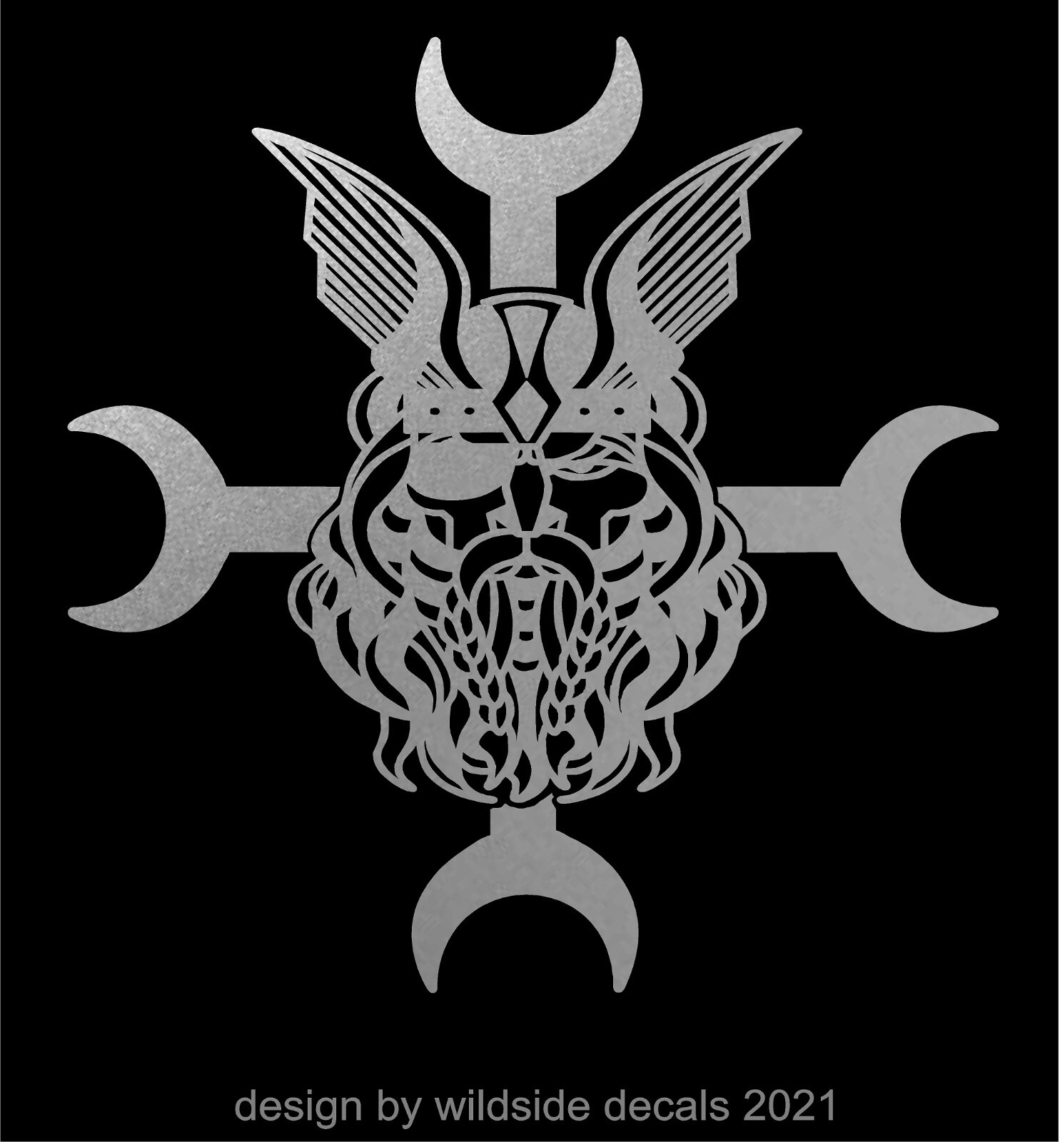 Odin Crest with Lunate Cross Decal Nordic Viking car window vinyl sticker