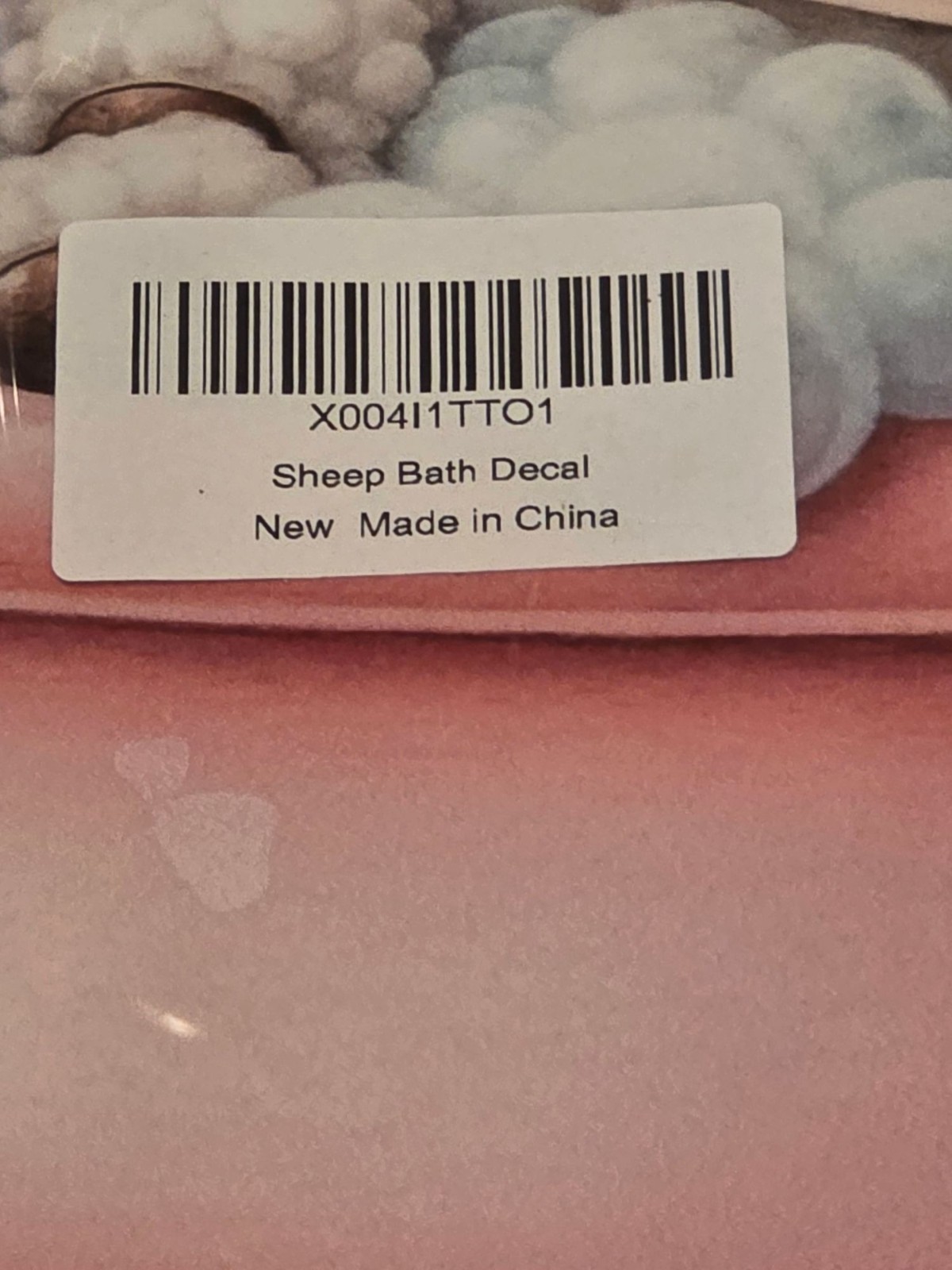 Lamb Bathtub Wall Decal Bubbles Removable Vinyl Sticker Nursery Kids Room 11.8in