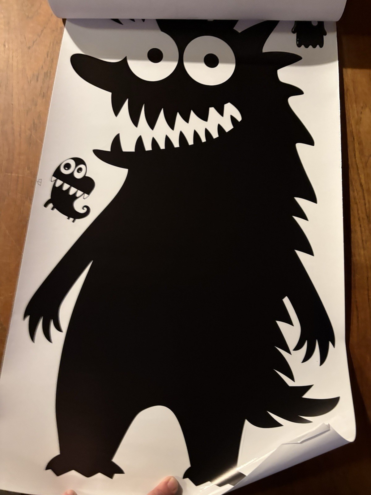 Monster Cartoon Vinyl Wall Decal Set, Removable, Black White, Modern, Any Room