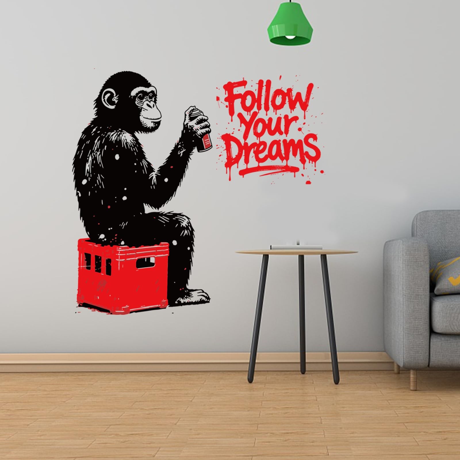 Banksy Gorilla Wall Stickers Removable Vinyl Wall Decals Inspirational Banksy…