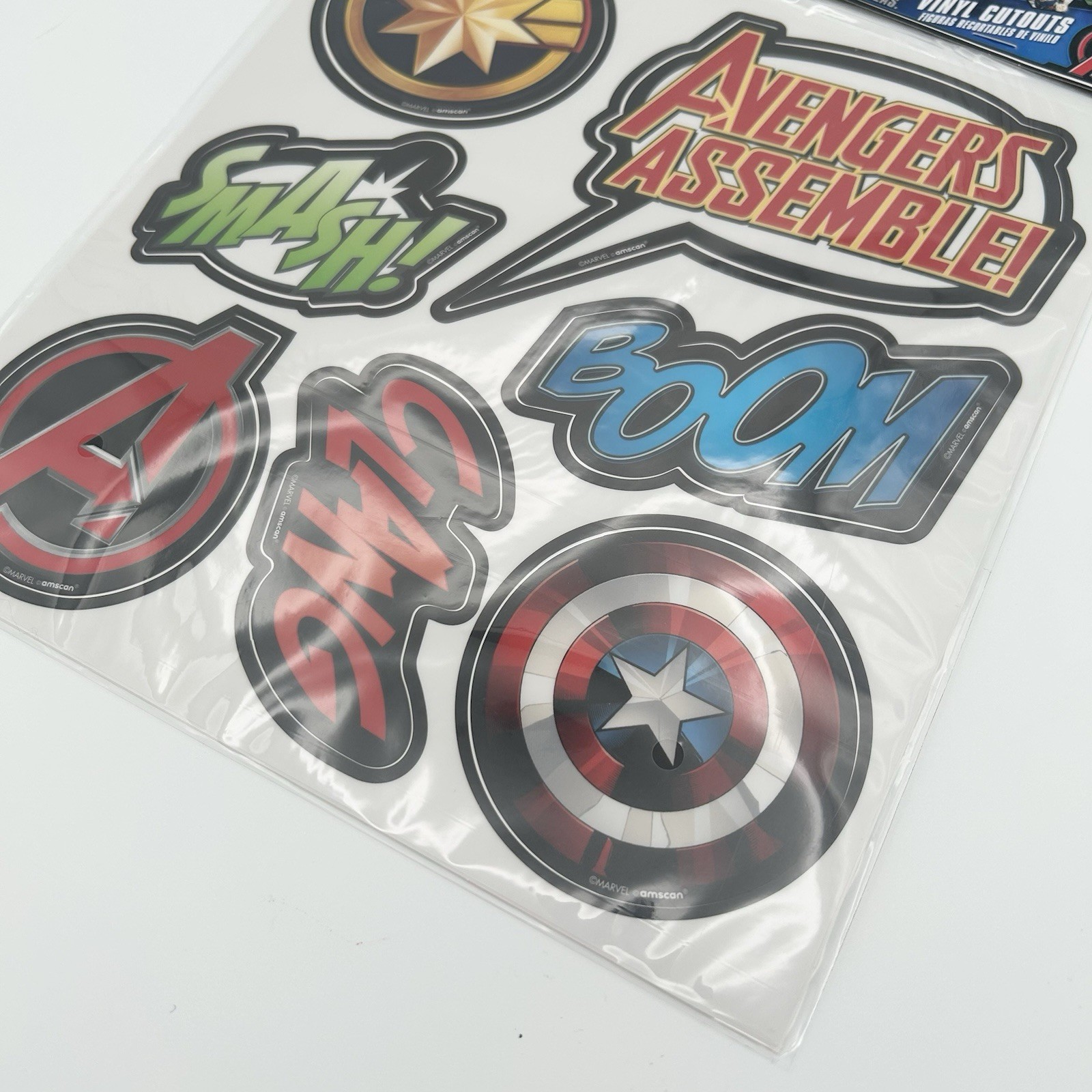 NEW Lot of 2 Marvel Avengers Action Comic Vinyl Cutouts 14 Pieces Each, 28 Total
