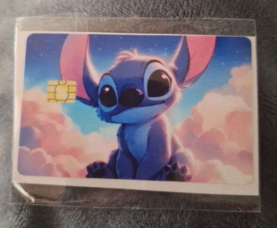 Stitch Themed Credit Debit Card Sticker Skin Small Chip Free Shipping
