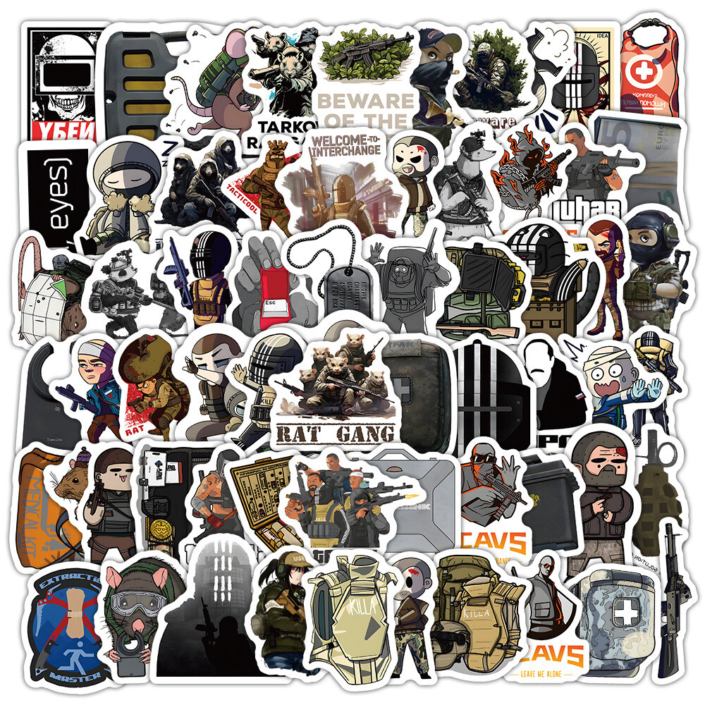 100Pcs Escape from Tarkov Sticker for Teens Girls Scrapbooking Water Bottles