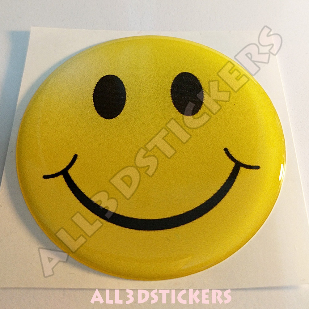 Sticker Emoticon Smile Emoji Adhesive Decal Resin Domed Car 3D