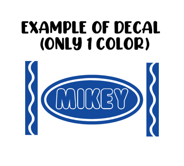 Custom Name Colors Crayon Back to School Teacher Student Vinyl Decal
