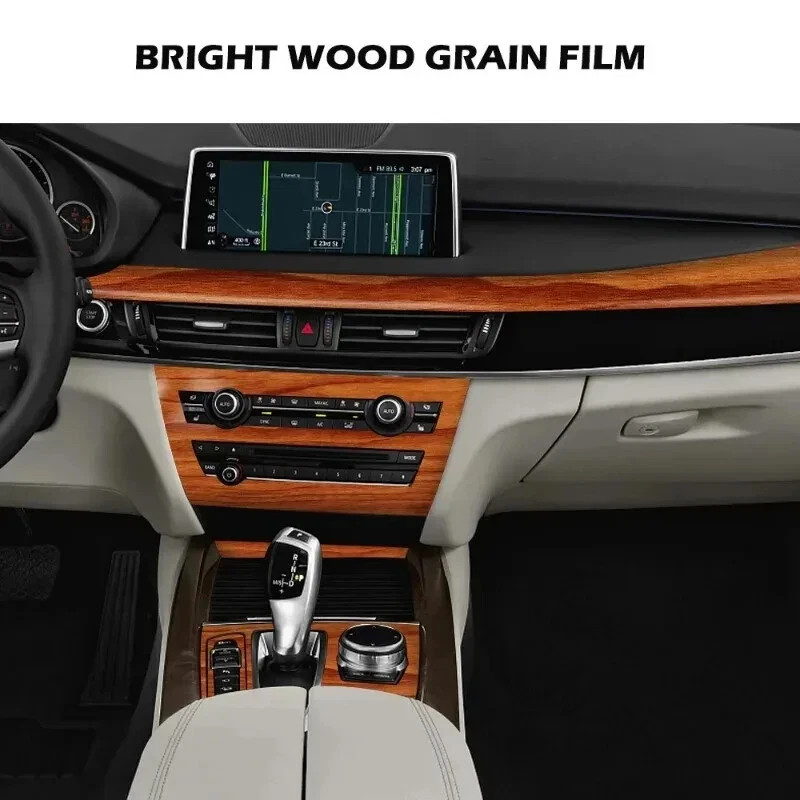 High Gloss Wood Grain Vinyl for Car Interior Furniture Countertop Wrap Sticker