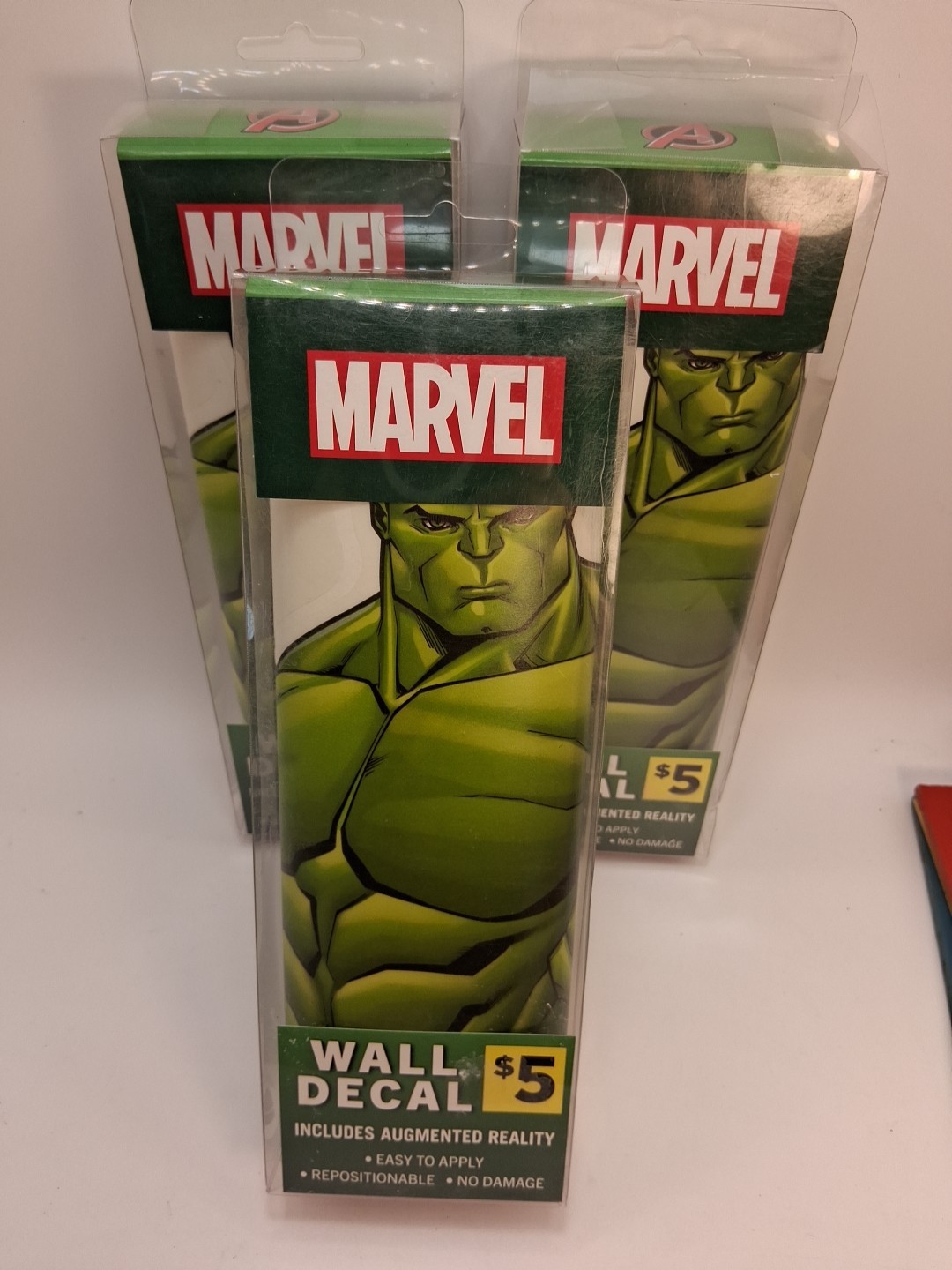 Marvel Hulk Wall Decal Augmented Reality Action Reusable Peel Stick NEW Lot Of 3