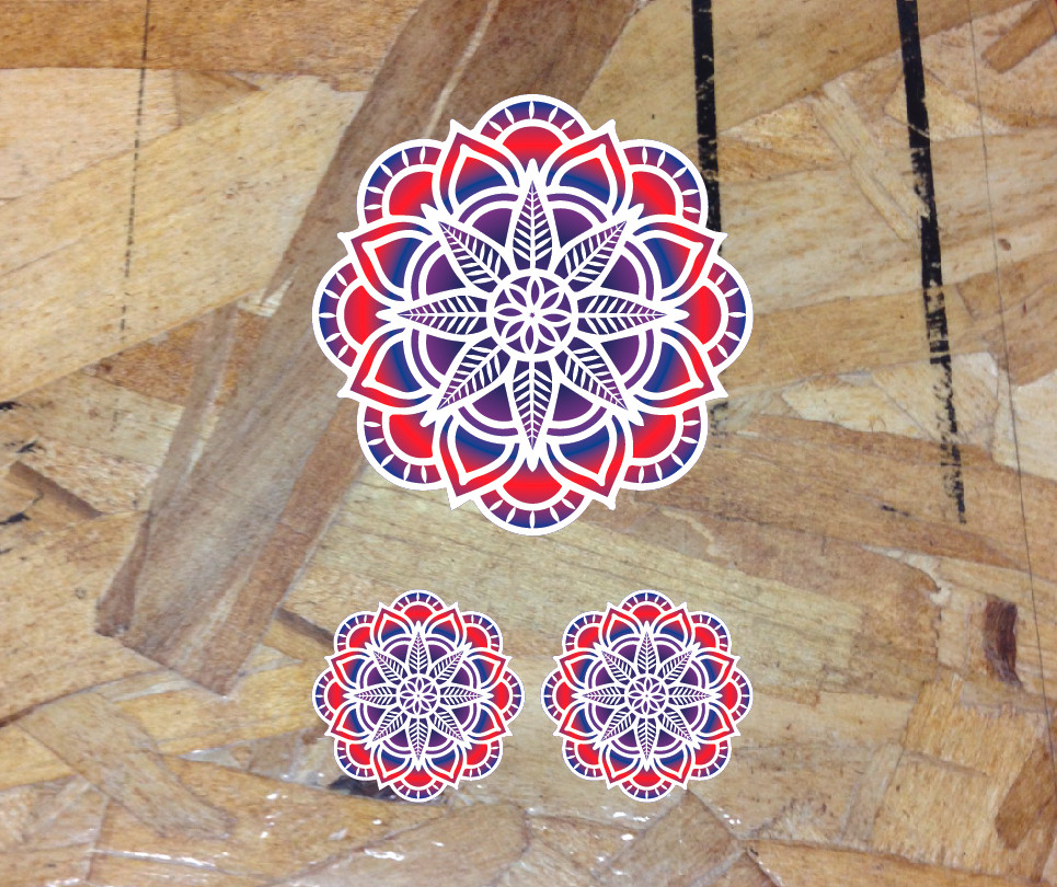 Mandala Ornamental #3 Deep Full Color Design Car Vinyl Sticker 3 for 1 – 3.5"