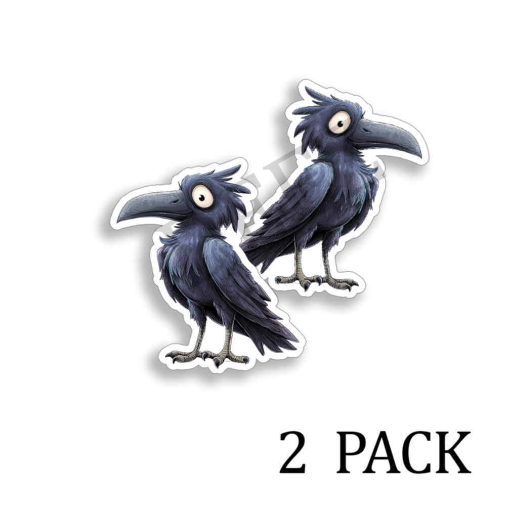 Halloween Stickers Black Crows Die-Cut Indoor Outdoor Vinyl Decals – Set of 2