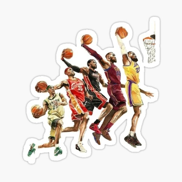 lebron james basketball nba Sticker Gloss Laminate l Waterproof uv resistant