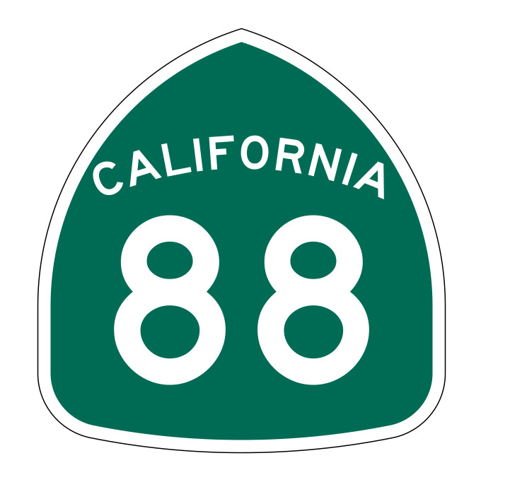 California State Route 88 Sticker Decal R1172 Highway Sign