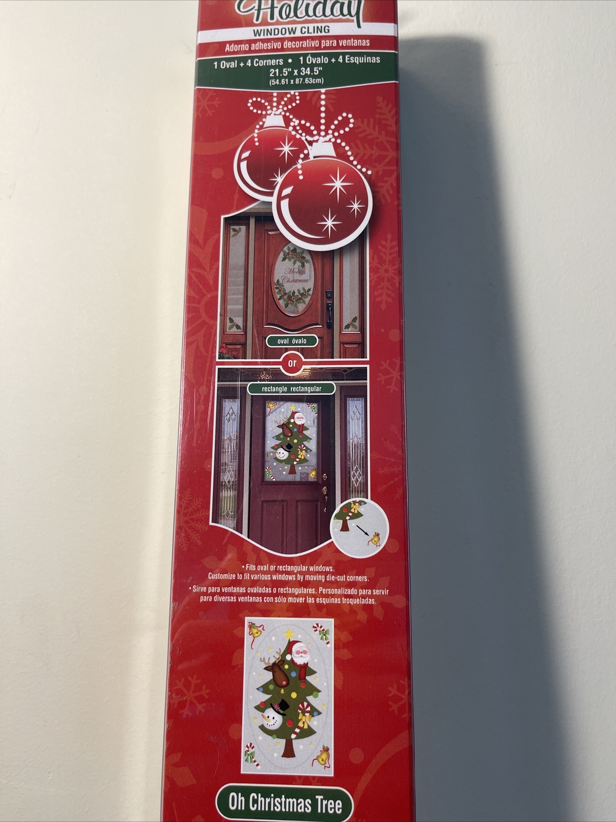 Brewster Oh Christmas Tree Holiday ￼ Window Cling 21.5 X 34.5 Santa Snowman New