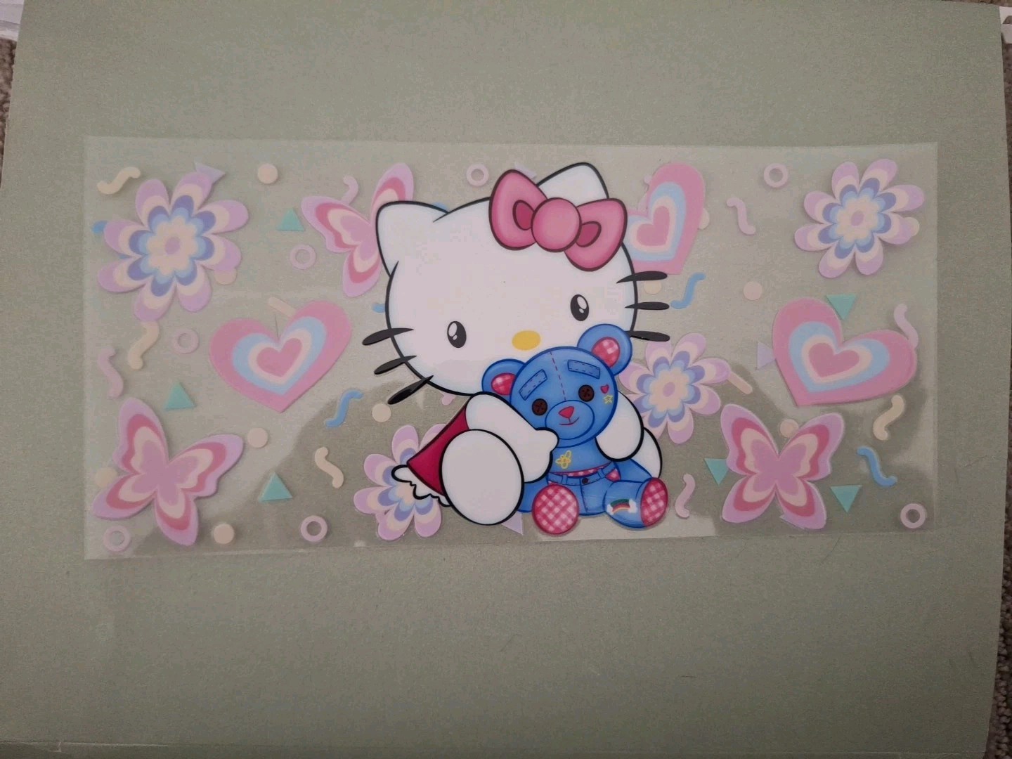 Sanrio Hello Kitty UV Transfer Stickers for Cups.. Cups Not Included Free Ship