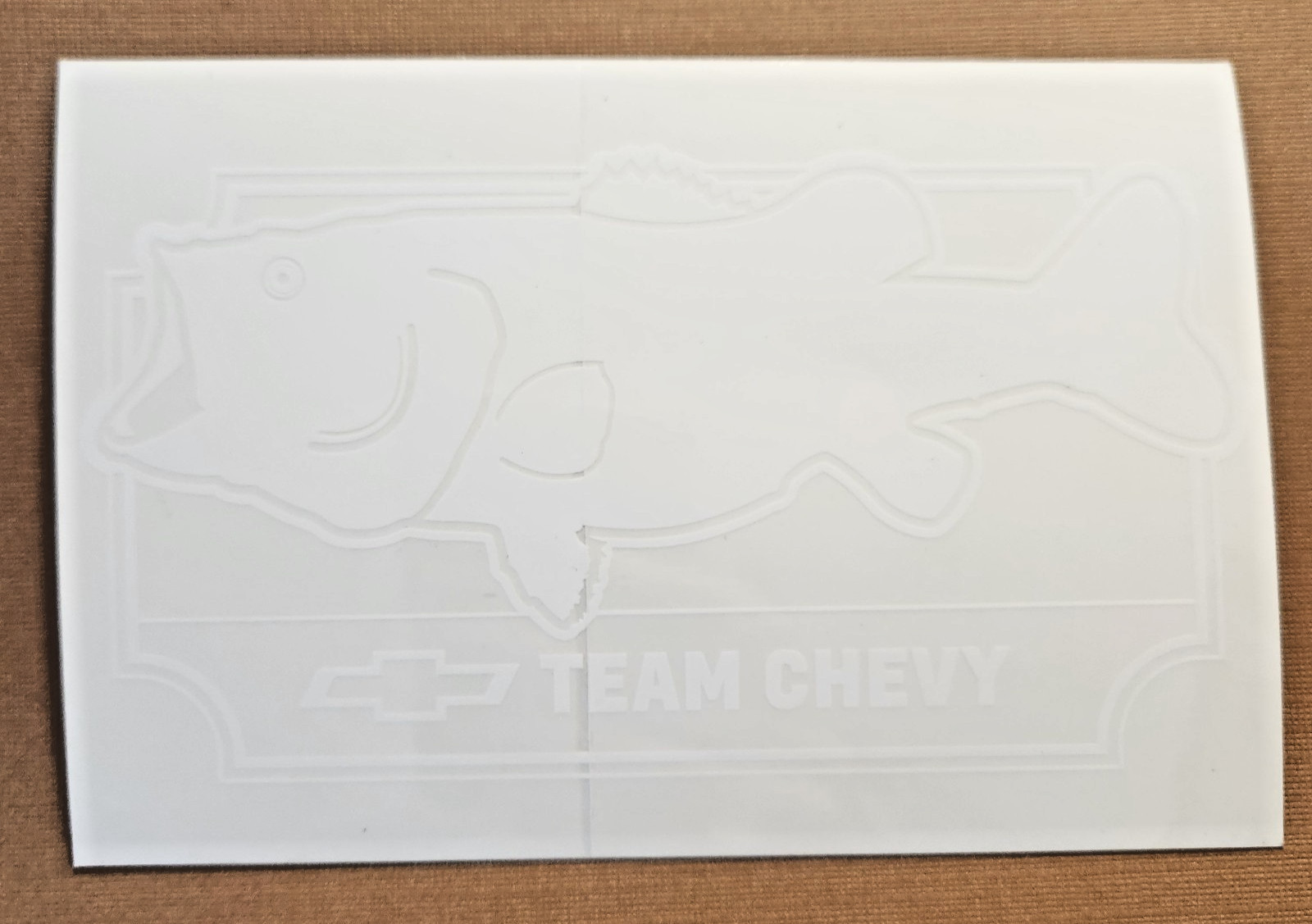 Team Chevy Truck Decal Sticker Bowtie Logo Fish Bass Window Graphic White 4×6"