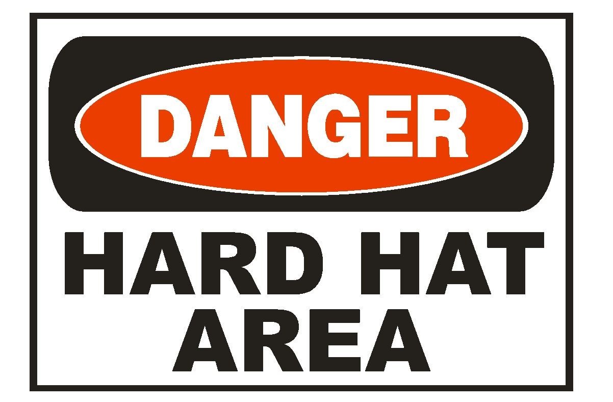 Danger Hard Hat Area Sticker Safety Sticker Sign D661 OSHA