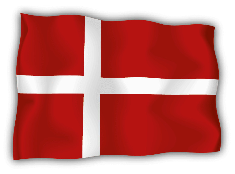Denmark Wave Flag Car Bumper Sticker Decal