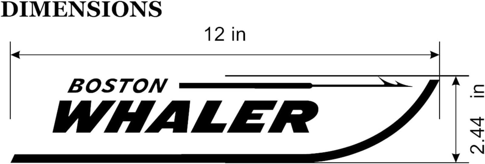 2 Set Boston Whaler Decals for Boat Hull, Marine Grade Sticker (Red 12" x 2.44")