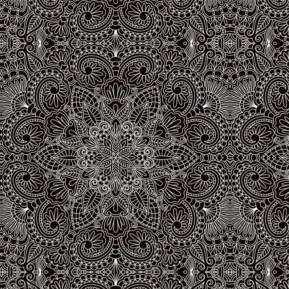 Mandala Black : Gift 12" X Decal Vinyl Sticker Sheet Pattern Modern