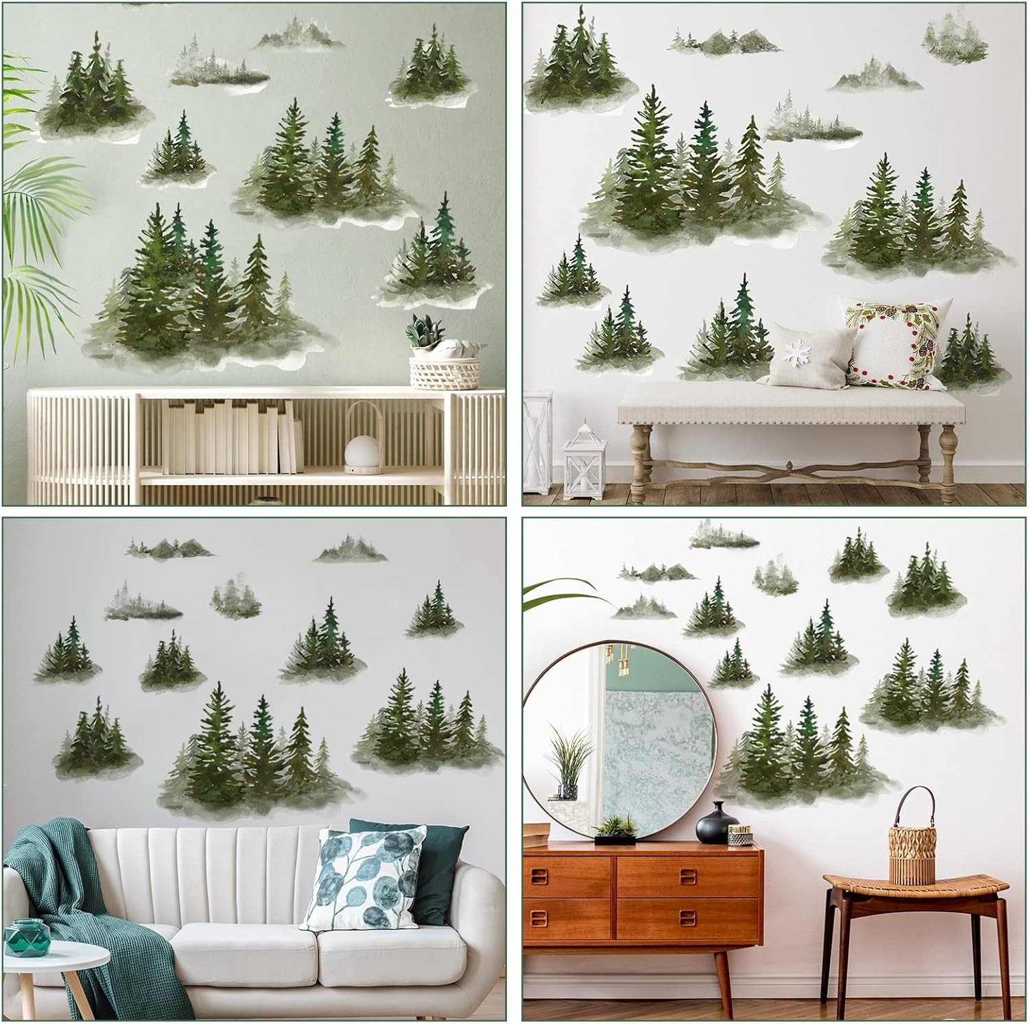 Peel and Stick Waterproof Pine Tree Wall Stickers for Charming Children’s Decor