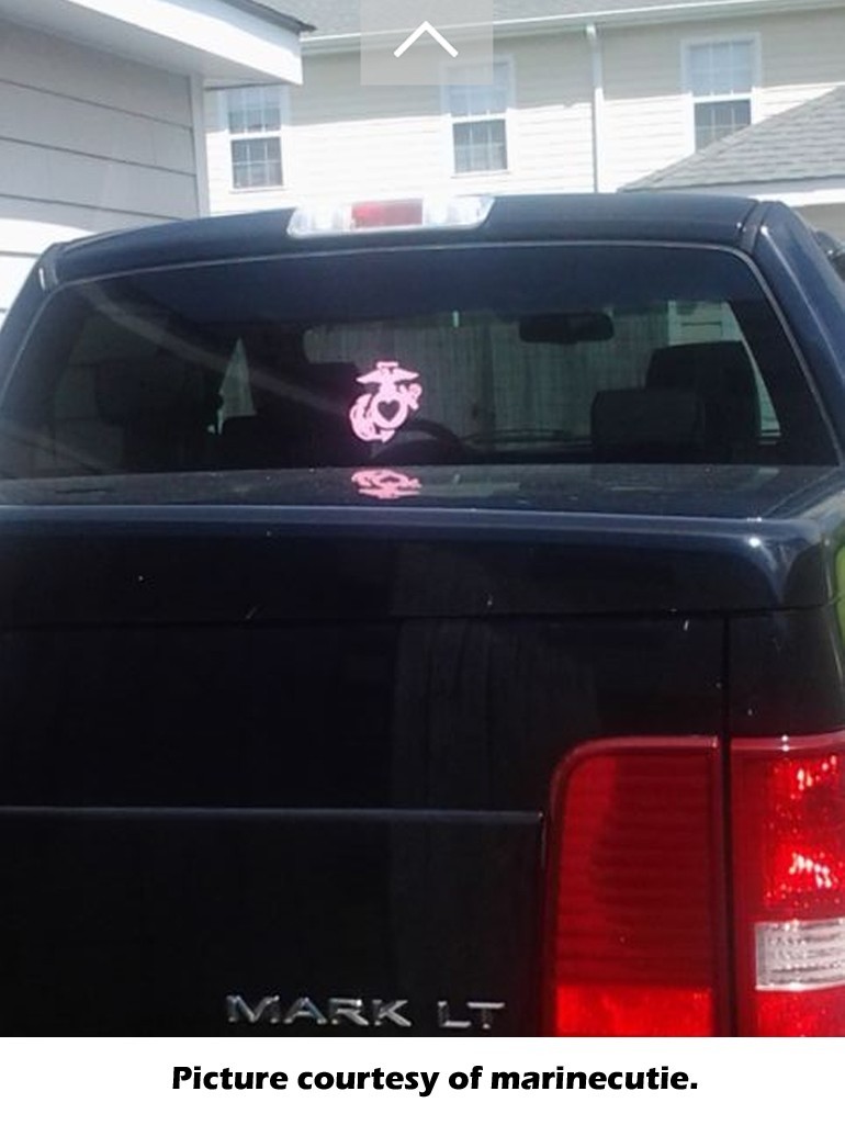 EGA Heart Sticker USMC Marine Wife Eagle Globe Anchor Decal bumper Choose Color